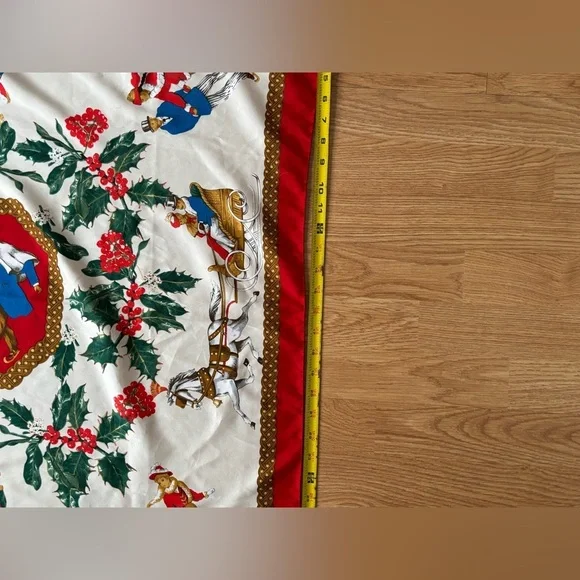 vintage christmas scarf silk - Picture 8 of 10